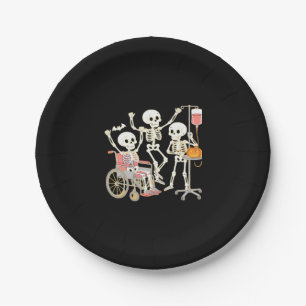 Nurse Skeleton Funny Halloween Healthcare Essentia Paper Plate