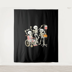 Nurse Skeleton Funny Halloween Healthcare Essentia Tapestry