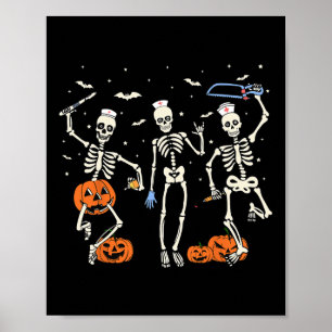 Nurse Skeleton Halloween Healthcare 2 Poster