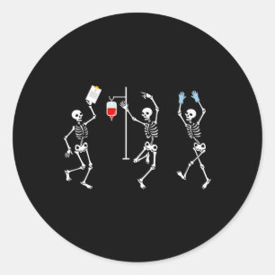 Nurse Skeleton Halloween Skeleton Costume Classic Round Sticker