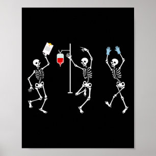 Nurse Skeleton Halloween Skeleton Costume Poster