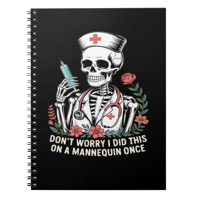 Nurse Skeleton Joke Humour Halloween Essential T-S Notebook (Front)
