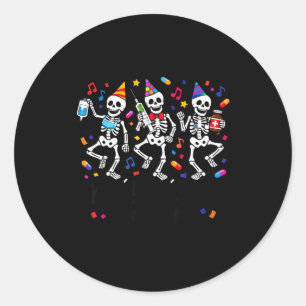 Nurse Skeleton New Year Crew 2026 Funny Er Icu Par Classic Round Sticker
