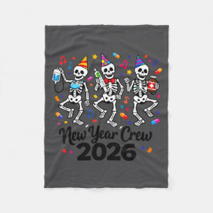 Nurse Skeleton New Year Crew 2026 Funny Er Icu Par Fleece Blanket