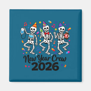 Nurse Skeleton New Year Crew 2026 Funny Er Icu Par Magnet