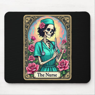 Nurse Skeleton Tarot Card Funny Nursing Nurse Rn L Mouse Pad