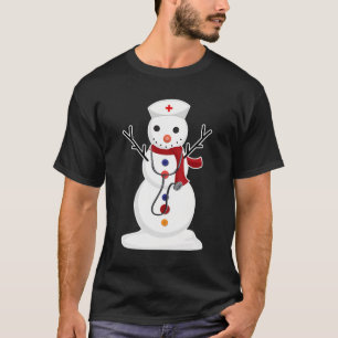 Nurse Snow-Man Nursing Rn Registered Funny Christm T-Shirt