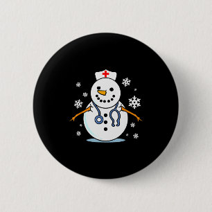 Nurse Snowman Nurse Christmas 6 Cm Round Badge