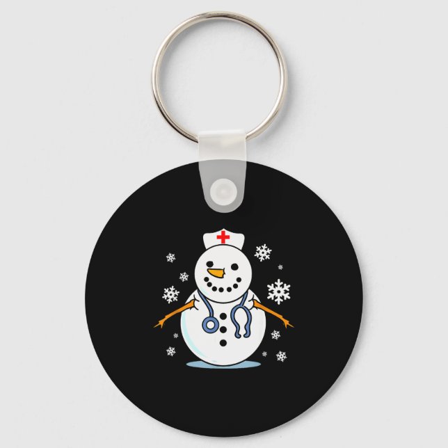 Nurse Snowman Nurse Christmas  Key Ring (Front)