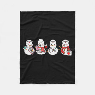 Nurse Snowman Squad Nursing Rn Registered Funny Ch Fleece Blanket