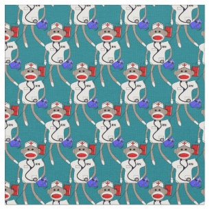 Nurse Sock Monkey Fabric