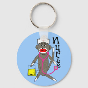 Nurse Sock Monkey Gifts Key Ring