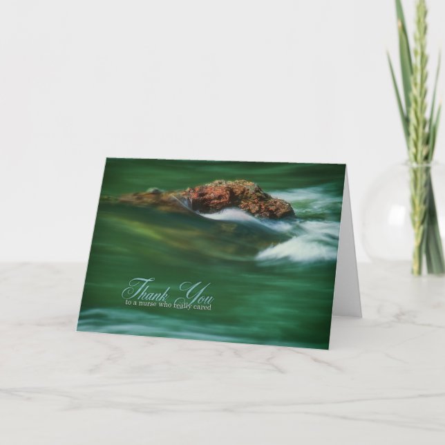 Nurse Solid as a Rock River Photo Thank You Card (Front)