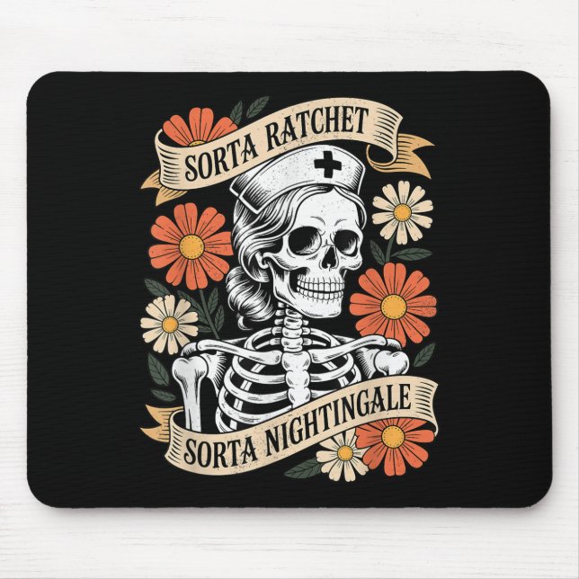 Nurse Sorta Ratchet Sorta Nightingale Skeleton Hal Mouse Pad (Front)