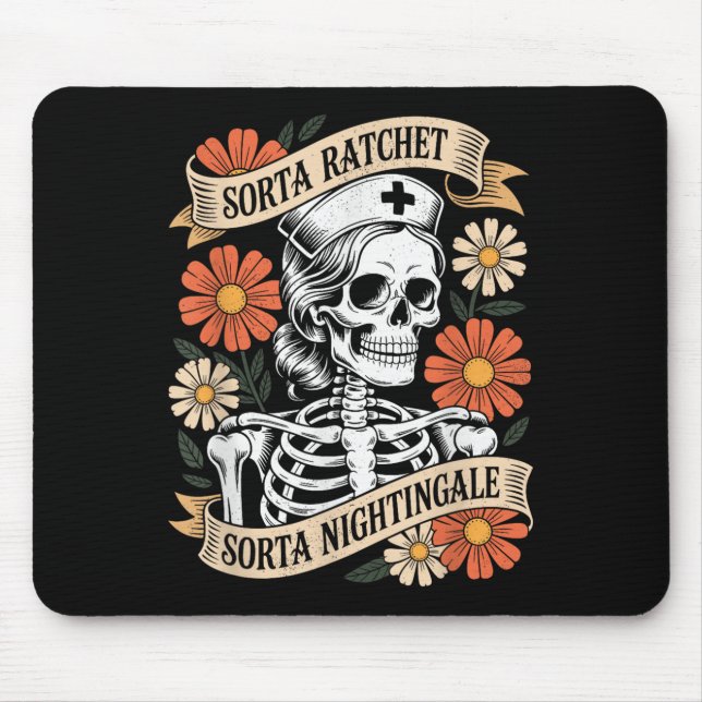 Nurse Sorta Ratchet Sorta Nightingale Skeleton Hal Mouse Pad (Front)