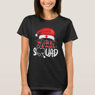Nurse Squad Christmas Pyjamas Santa Hat Xmas Famil T-Shirt