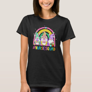 Nurse Squad Happy Easter Day Bunny Gnome Egg Rainb T-Shirt