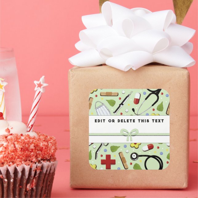 Nurse Square Sticker (Party)