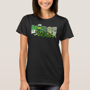 Nurse St Patrick's Day Lucky Nurse Shamrock Love N T-Shirt