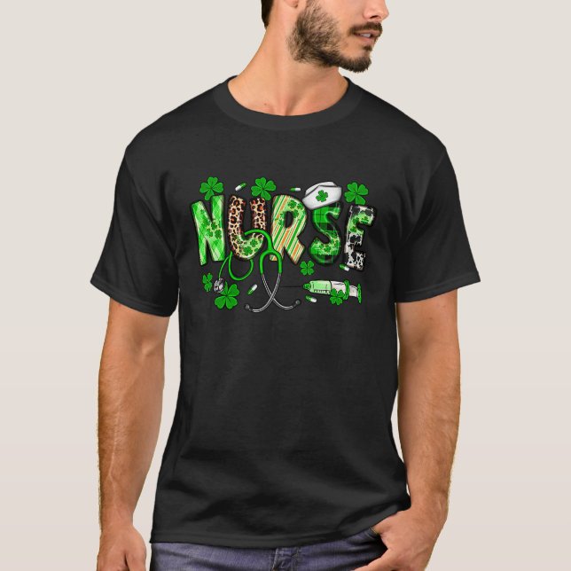 Nurse St Patrick's Day Nurse Nurse Lucky T-Shirt (Front)
