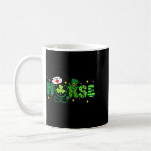 Nurse St Patricks Day Scrub Top Shamrock Coffee Mug
