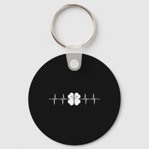 Nurse St Patricks Day Symbol Ekg Heart Beat Four L Key Ring