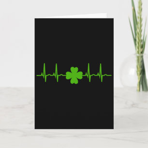 Nurse St Patricks Day T Shirt Ekg Shamrock Heart B Card