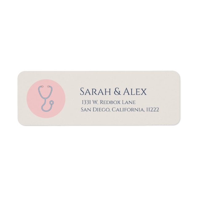 Nurse Stethoscope Address Label Return Address Label (Front)