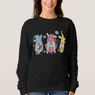Nurse Stethoscope Bunny Gnome Rabbit Eggs Hunting  Sweatshirt