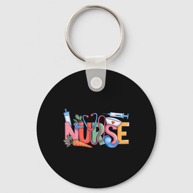 Nurse Stethoscope Cute Coquette Bow Stethoscope Nu Key Ring (Front)