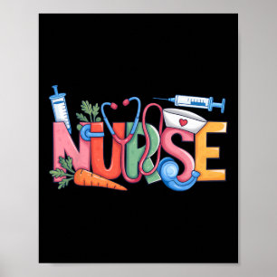 Nurse Stethoscope Cute Coquette Bow Stethoscope Nu Poster