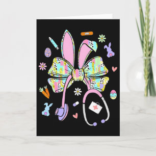 Nurse Stethoscope Funny Bunny Rabbit Easter Coquet Card