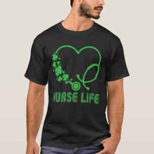 Nurse Stethoscope Heart Loves St Patrick's Day Luc T-Shirt