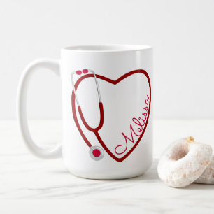 Nurse Stethoscope Heart Red Coffee Fun Valentine Mug
