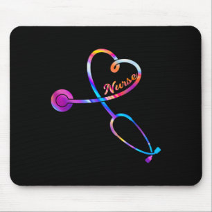 Nurse Stethoscope Heartbeat Ekg Nursing Student Gr Mouse Pad