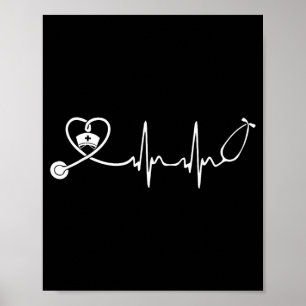 Nurse Stethoscope Heartbeat Nurse Week 2025 Poster