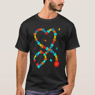 Nurse Stethoscope Puzzle Autism T-Shirt