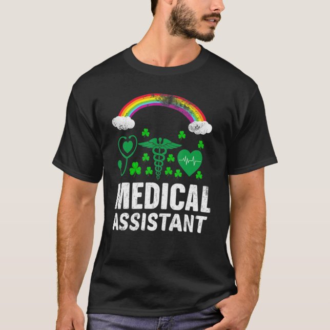 Nurse Stethoscope Rainbow Medical Assistant Saint  T-Shirt (Front)
