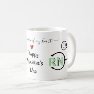 Nurse stethoscope Valentines day mint green RN Coffee Mug