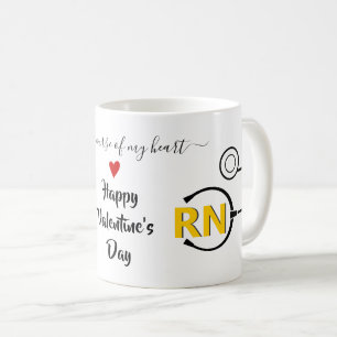 Nurse stethoscope Valentines day yellow RN Coffee Mug