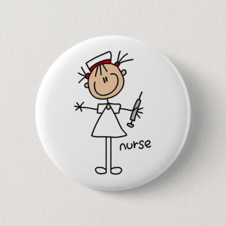 Nurse Stick Figure 6 Cm Round Badge