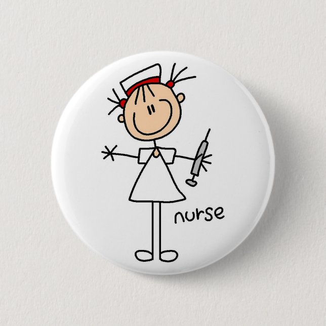 Nurse Stick Figure Button (Front)