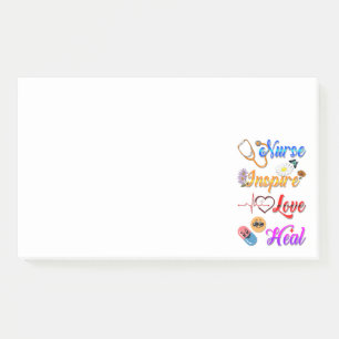 Nurse Sticky Inspire Love Heal Med Therapist Post-it Notes