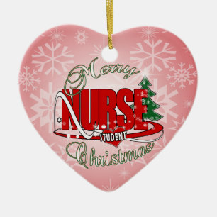 NURSE STUDENT CHRISTMAS CERAMIC ORNAMENT
