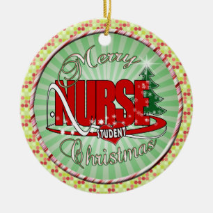NURSE STUDENT CHRISTMAS CERAMIC ORNAMENT
