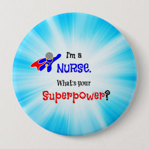 Nurse Superhero 10 Cm Round Badge