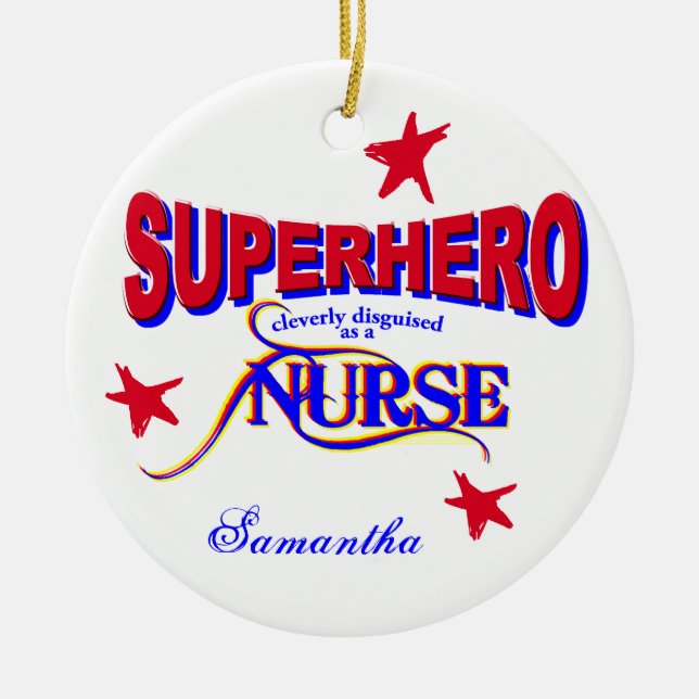 Nurse Superhero Ornament (Front)