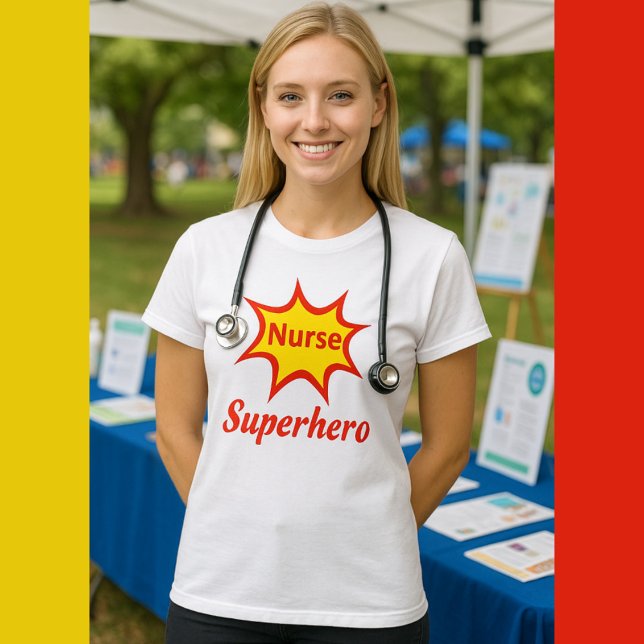 Nurse Superhero Yellow and Red T-Shirt (Creator Uploaded)