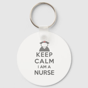 Nurse Symbol Keep Calm I am a Nurse Key Ring
