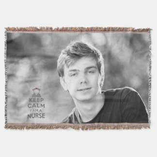 Nurse Symbol Keep Calm I am a Nurse Throw Blanket